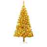 3077431 Vidaxl Artificial Christmas Tree With Gold Pet 720286495186