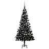 3077674 Vidaxl Artificial Christmas Tree With Set Black Pvc 720286497616