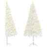 3077939 Vidaxl Corner Artificial Christmas Tree With Leds White 720286500262
