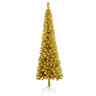 3078006 Vidaxl Slim Christmas Tree With Leds Gold 720286500934