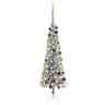 3078049 Vidaxl Slim Christmas Tree With Set Silver 720286501368