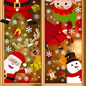 314 Pcs 12 Sheets Christmas Window Clings Snowflake Decorations Winter Wonderlan