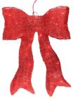31493076 Northlight Lighted Sparkling Red Sisal Bow Christmas Outdoor 0191296070119