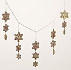 31576659  Roman Gold Glittered Snowflake Swag Garland Christmas Decor 762152428155