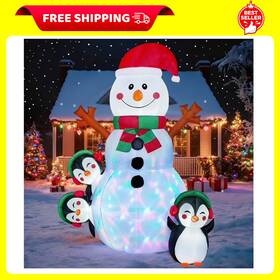 31670-wm 445006461432 Joyfy 6 Ft Christmas Inflatables Snowman Outdoor Decorations P