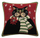 31lhr87c18sq Peking Handicraft Holiday Cat Hooked Pillow Christmas Decor 041808892015