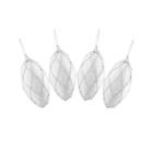 32208022  Northlight White And Silver Beaded Glittered Shatterproof Christmas 257554175023