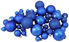 32607773 Northlight Blue Collection Glass Ball Christmas Set 0191296041416