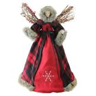 32632698 Northlight Holiday Moments Plaid Twig Berry Winged Angel 191296002196