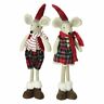 32637513 Northlight Plush Red Plaid Standing Christmas Mice Figurine Set Of