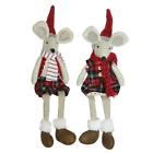 32637516 Northlight Seasonal Plush Red Plaid Sitting Girl Boy 191296006705