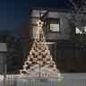 328624 Vidaxl Christmas Tree With Metal Post Leds Warm 720286442395