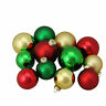 32913413 Northlight Red Green Gold Shiny Matte Glass Christmas 193228050497