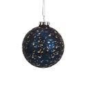 32916470 Napco Navy And Gold Speckled Glass Christmas Ball 193228048081