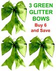 3302507 Raz Imports New Green Glitter Bow Christmas Decor 048893397128