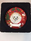 331-28 Es Pets Poodle White Dog Wreath Christmas Ornament 608938524188