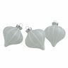 33816775 Northlight Frosted White Glitter Stripe Matte Glass Onion 191296348942