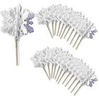 3488 Banberry Designs White Glittered Snowflake Picks Set Of 794580034882