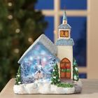 35329 Unbranded Lighted Fiber Optic Winter Scene Church Christmas Village Decoration