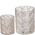 3622953 Raz Imports New Silver Glass Votive Christmas Candle Holder