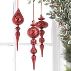 3623129 Raz Imports New Large Red Glass Finial Christmas Tree Ornament