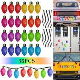 36pcs Reflective Light Bulb Sticker Christmas Magnet Car Home Refrigerator Decor