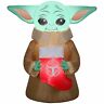 38111 Holiday Gemmy Christmas Inflatable Yoda The Child Holding Stocking