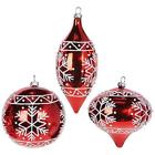 3824734 Raz Imports New Metallic Red White Snowflake Christmas Tree Ornament