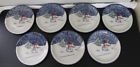 39118 Thomson Pottery Set Of Snowman Dinner Plates Thompson