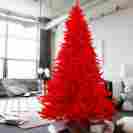 4.5ft 60197 Idh Red Artificial Christmas Tree Modern Home Decoration Pre-lit 250 Bulbs 784316260197