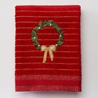 400993577563 Nicholas Square Wreath Red Velour Gold Lurex Striped