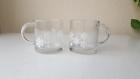 402-303 Crate And Barrel New Small Snowflake Clear Glass Coffee Mugs