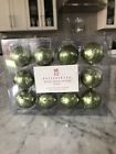 4419503 Pottery Barn Green Glitter Sphere Candles Set Of Twelve New