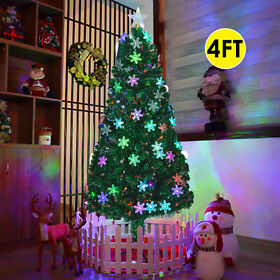 4ft Pre-lit Christmas Tree Fiber Optic Multicolor Led Lights Holiday Party Decor