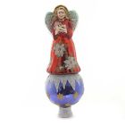 7293434  50027 Old World Christmas Poinsettia Angel Tree Topper Glass 729343500274