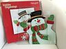 5099377 Pfaltzgraff Square Snowman Winter Wishes Platter Glass Painted Food Safe