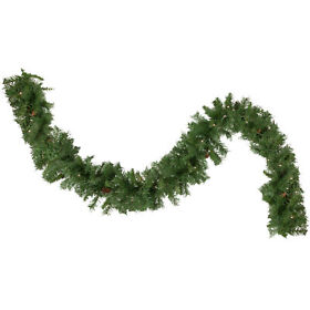 34908597 50foot X 12inch Pre-lit Black River Pine Artificial Christmas Garland Warm White Led