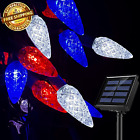 50led Solar C6 Strawberry Christmas Lights Red White And Blue 8 Modes Ou