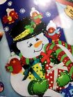 5231 Design Works Cute Cardinals And Snowman Christmas Stocking Craft Kit
