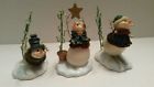 57096 Home Interiors Set Of Snow Play Ornaments Snowmen