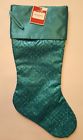 59222jcd Holiday Time Teal Blue Turquoise Glitter Christmas Stocking 727223837533