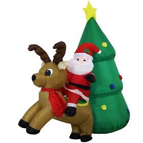 Lde-930 5foot Christmas Inflatable Santa Reindeer Tree Led Blow Up Outdoor Yard Decor
