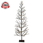 6 Ft. Pre-lit Led Brown Artificial Christmas Tree With Icicle Lights Clear Ligh