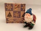 6105 Cobble Creek Santa On Skis Christmas Sparkle Ornament
