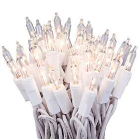 612 Vermont 50 Clear Christmas Lights On White Wire Ul Approved For Indoor Outd