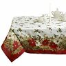 616418713564 Violet Linen Decorative European Blossom Christmas Tablecloth Poinsettia