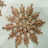 629777609874 Unbranded Vickerman Plastic Glitter Snowflake Champagne Per Box