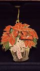 634228571822 Beacon Design Christmas Poinsettia Basket Ornament New