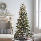 6519 Sterling Tree Company Artificial Pre Lit Christmas 7 1 2 Foot Flocked Pine Clear Lights Holiday 789464966519