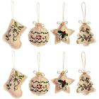 682838561733 Tyoungg Ornaments Simple Rustic Burlap Jute Christmas Tree